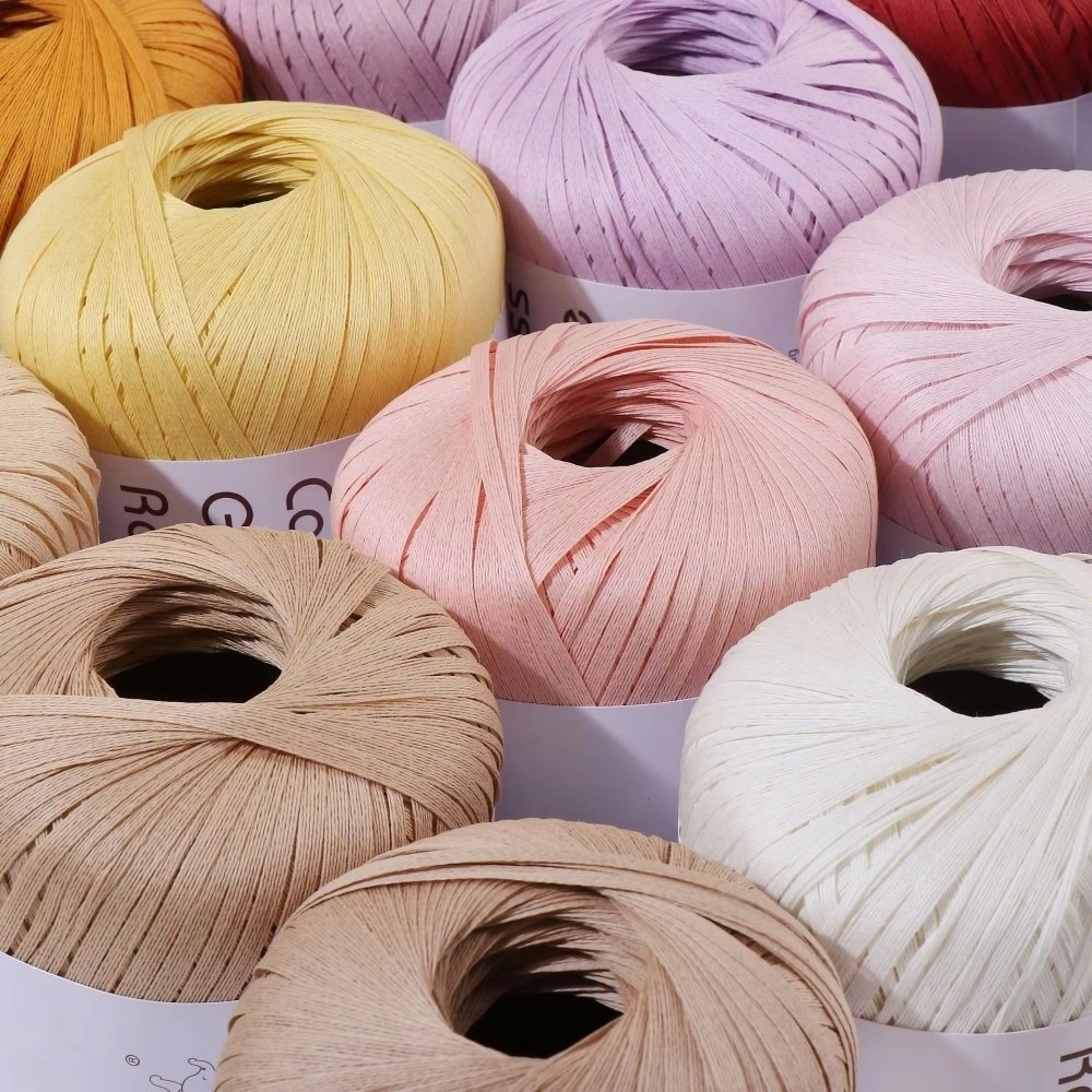 Cardstock Paper Pack - New Multicolour Rafia Yarn DIY Hand-Knitted