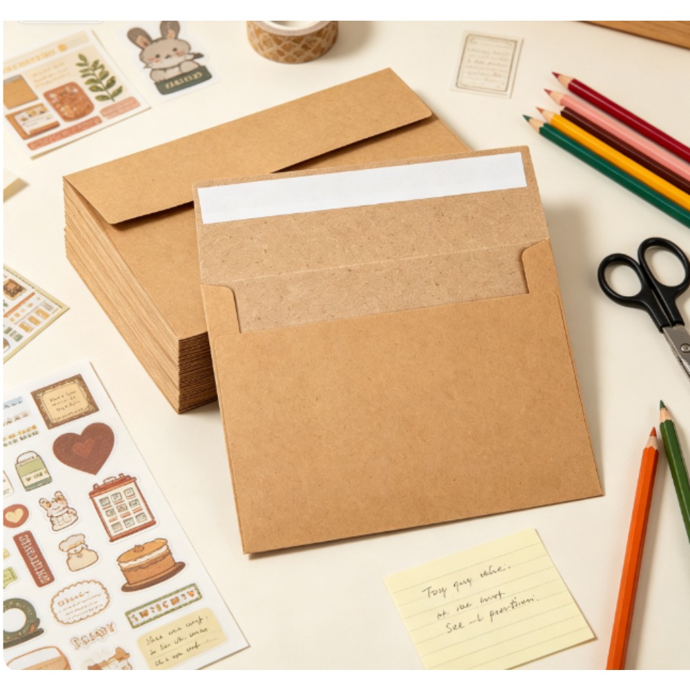 Letter Envelope Kraft - 50-pack kraft paper envelopes - 4