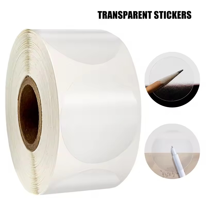 Sticker Label Roll - Transparent Circular Sticker Self Adhesive Sealing