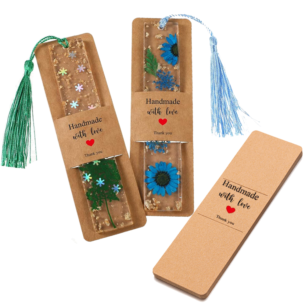 Cardstock Paper Pack - 10/30/50pcs 4.5x15cm Kraft Resin Bookmark Sleeves