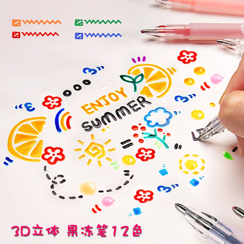 3D Three-dimensional Jelly Pen - Gel Ink Pen Set 评论和价格