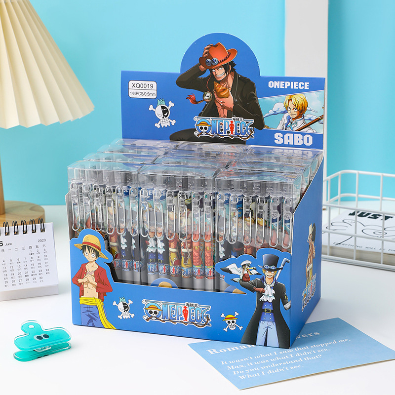Anime One Piece 12/24Pcs Black - Gel Ink Pen Set 评论和价格