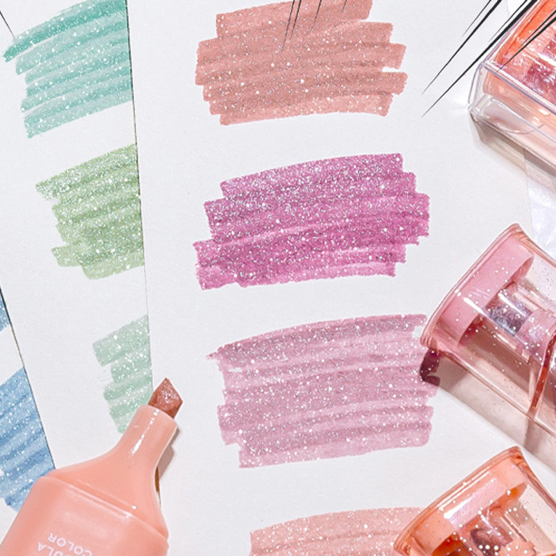 Glitter Highlighters, Flexible - Highlighter Set Pastel 评论和价格