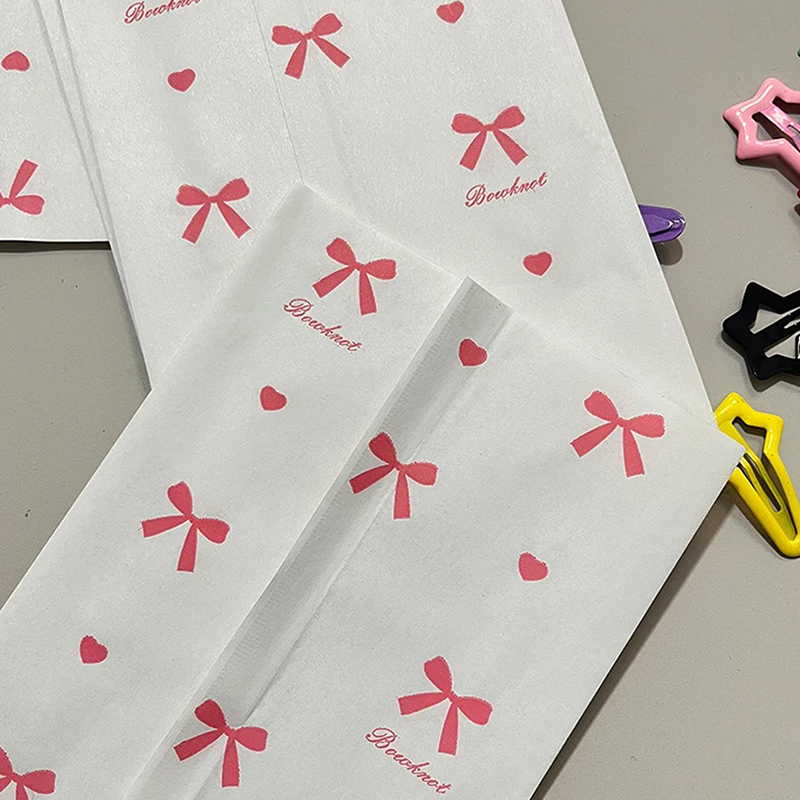 50pcs 12×17cm Pink Bowknot Hea - Cardstock Paper Pack 评论和价格