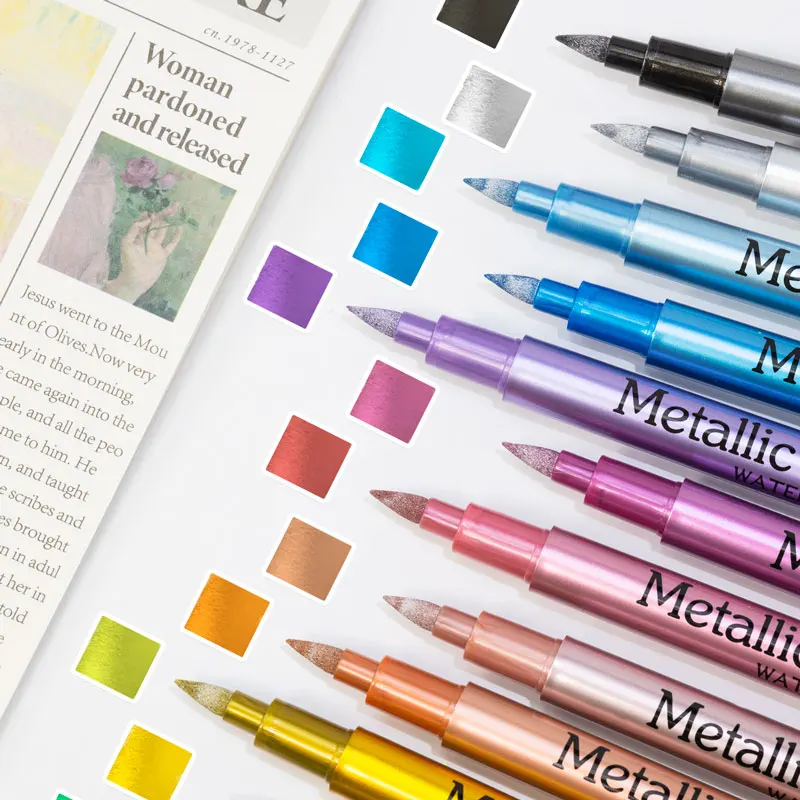 24 Colors Metallic Acrylic Pai - Whiteboard Marker Set 评论和价格