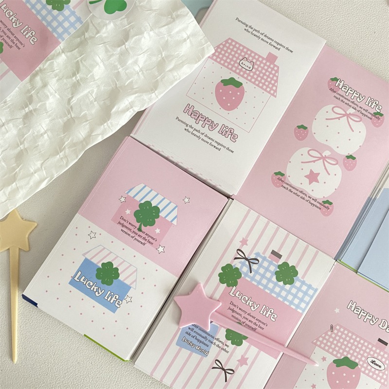 30pcs/set Cute Clover Strawber - Cardstock Paper Pack 评论和价格