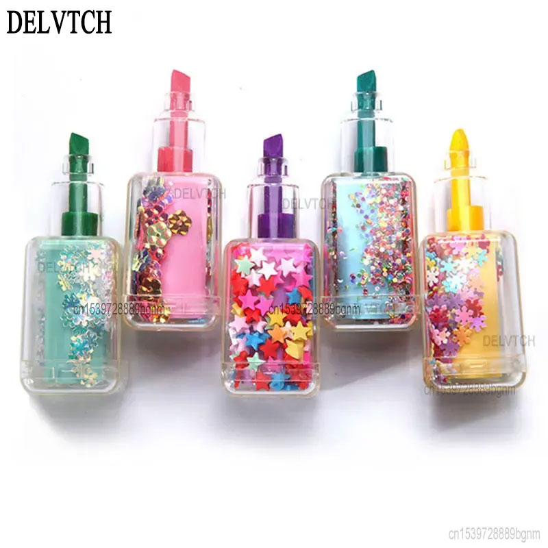 5Pcs Set Mini Sequin Nail Poli - Highlighter Set Pastel 评论和价格