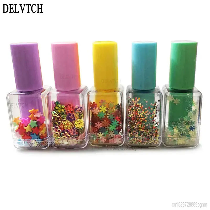 5Pcs Set Mini Sequin Nail Poli - Highlighter Set Pastel 评论和价格