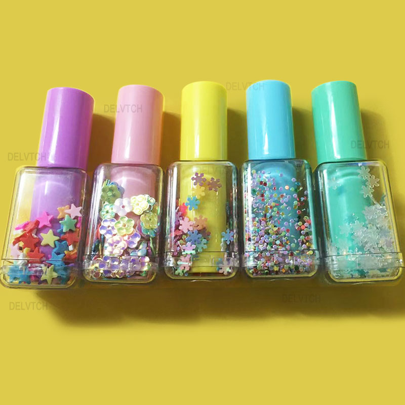 5Pcs Set Mini Sequin Nail Poli - Highlighter Set Pastel 评论和价格
