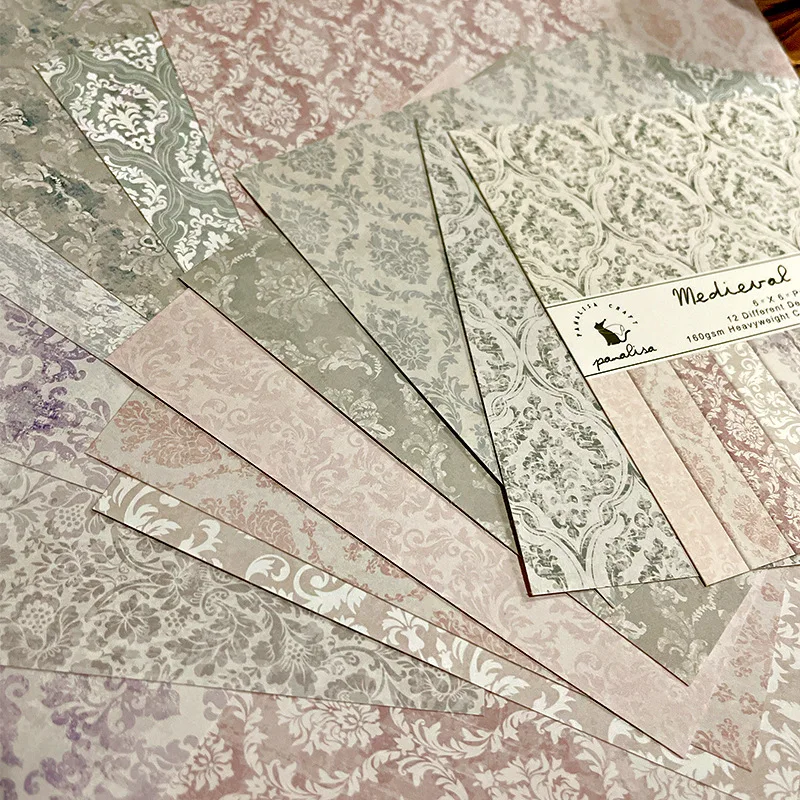12 Sheet Baroque Pattern Scrap - Cardstock Paper Pack 评论和价格