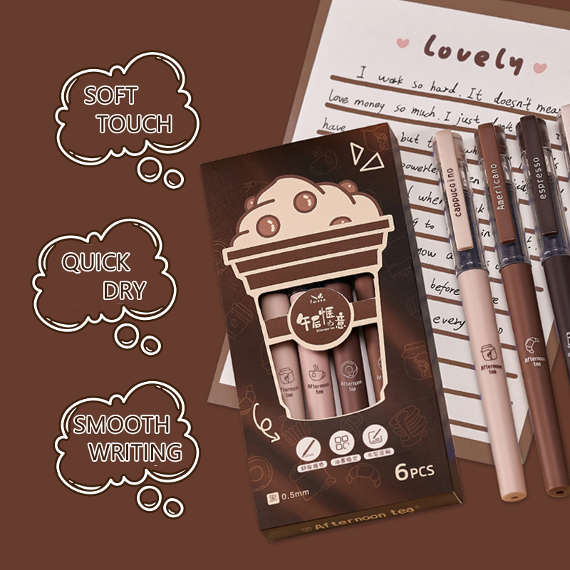 6 Pcs/Set Afternoon Tea Series - Gel Ink Pen Set 评论和价格
